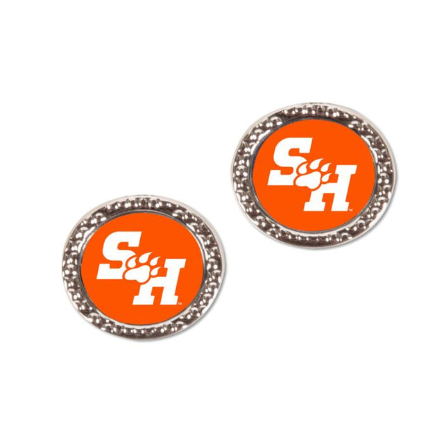 Pendientes de joyería Bearkats de Sam Houston State en cartulina redonda