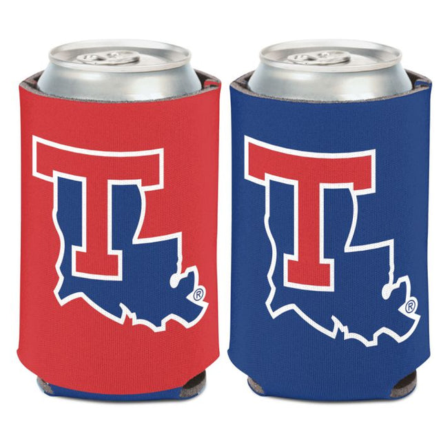 Enfriador de lata con logotipo principal de Louisiana Tech Bulldogs, 2 colores, 12 oz.