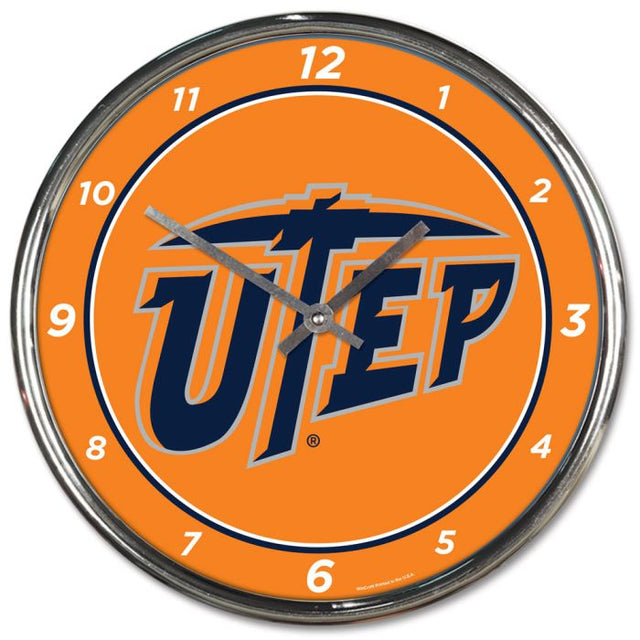 UTEP Miners Chrome Clock