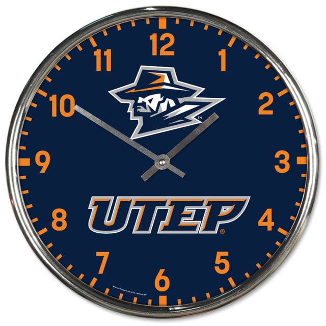 UTEP Miners Chrome Clock