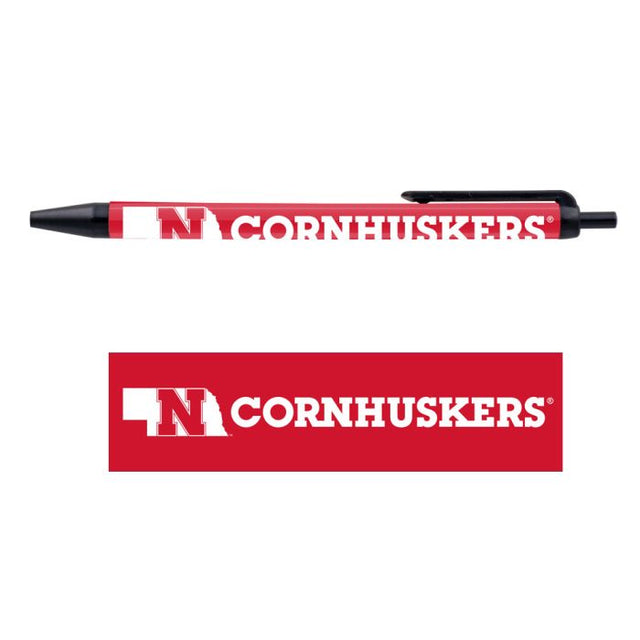 Bolígrafos de los Nebraska Cornhuskers, paquete de 5