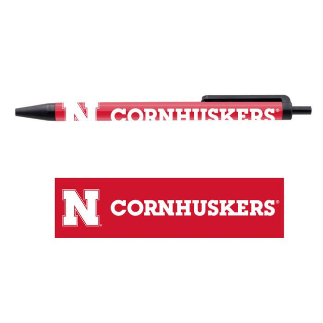 Bolígrafos de los Nebraska Cornhuskers, paquete de 5