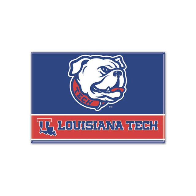 Imán de metal de los Louisiana Tech Bulldogs, 2,5" x 3,5"