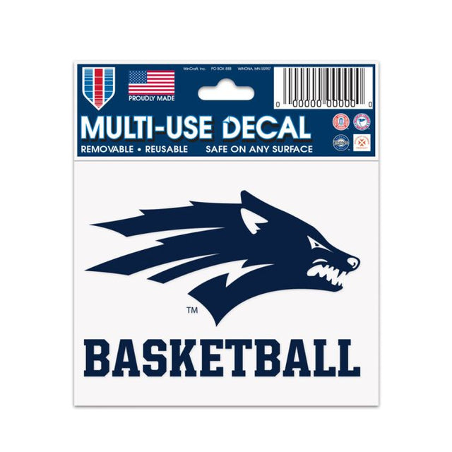 Calcomanía multiusos de baloncesto Nevada Wolf Pack de 3" x 4"