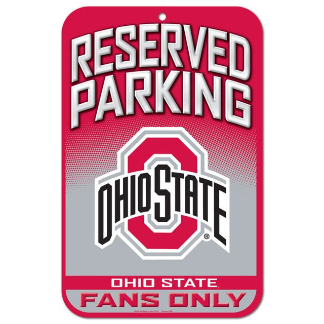 Letrero de plástico de estacionamiento reservado de Ohio State Buckeyes, 11" x 17"