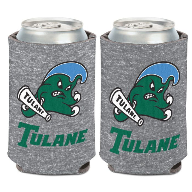 Enfriador de latas Tulane Green Wave GRIS JASPEADO de 12 oz.