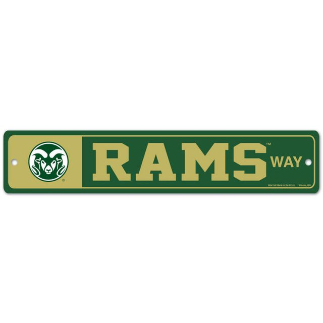 Letrero de calle/zona de Colorado State Rams de 3,75" x 19"