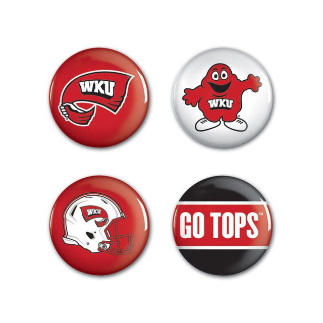 Western Kentucky Hilltoppers Button 4 Pack 1 1/4" Rnd