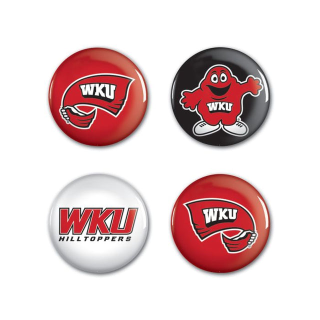 Western Kentucky Hilltoppers Button 4 Pack 1 1/4" Rnd