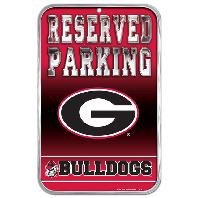 Letrero de plástico de estacionamiento reservado de Georgia Bulldogs de 11" x 17"