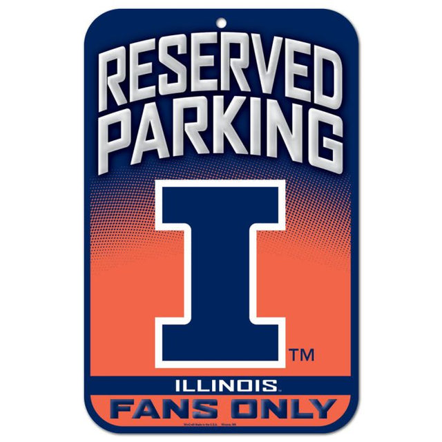 Illinois Fighting Illini Reserved Parking Plastic Sign 11" x 17"