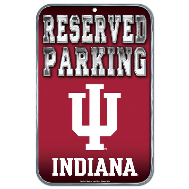 Letrero de plástico de estacionamiento reservado de Indiana Hoosiers de 11" x 17"