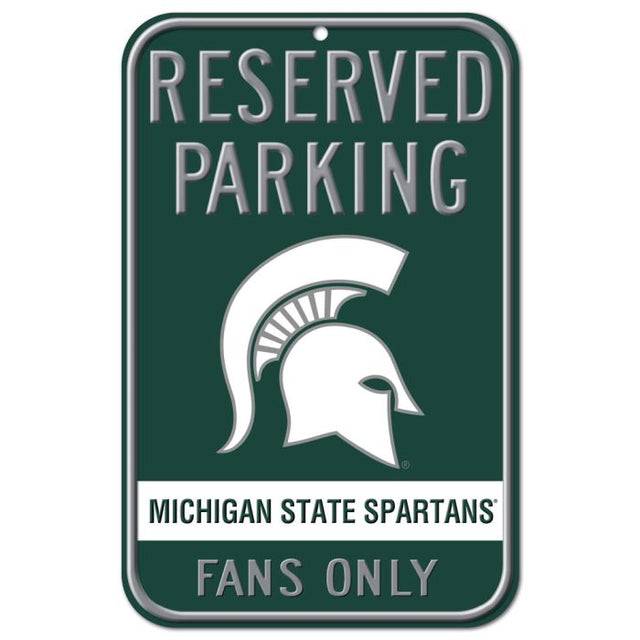 Michigan State Spartans Reserved Parking Plastic Sign 11" x 17"