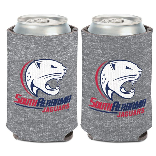 Enfriador de lata gris jaspeado de South Alabama Jaguars de 12 oz.