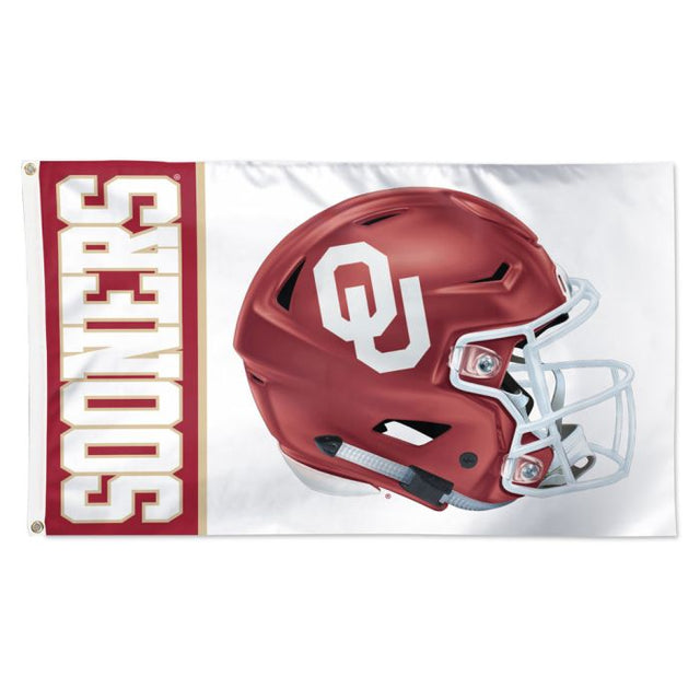 Bandera de los Oklahoma Sooners con el logo del casco - Deluxe, 3' X 5'