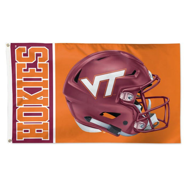 Bandera de lujo con diseño de casco de los Virginia Tech Hokies, 3 x 5 pies