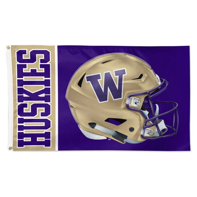 Washington Huskies HELMET Flag - Deluxe 3' X 5'