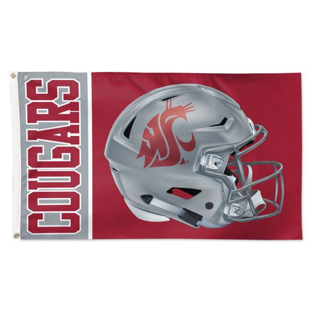 Washington State Cougars HELMET Flag - Deluxe 3' X 5'