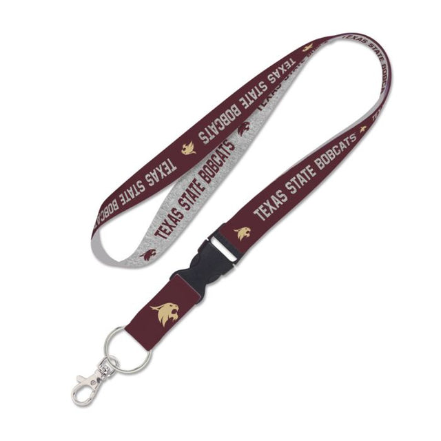 Texas State Bobcats HEATHER Lanyard w/detachable buckle 1"