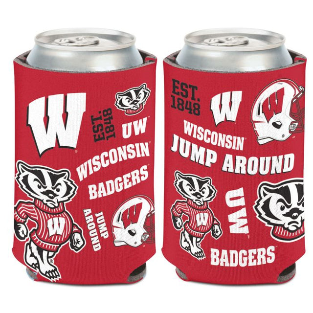 Enfriador de latas SCATTERPRINT de Wisconsin Badgers, 12 oz.