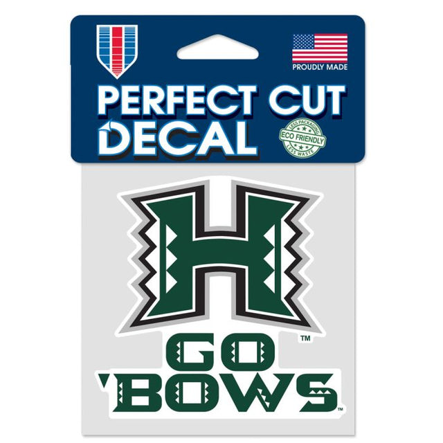 Hawaii Warriors SLOGAN Perfect Cut Color Decal 4" x 4"