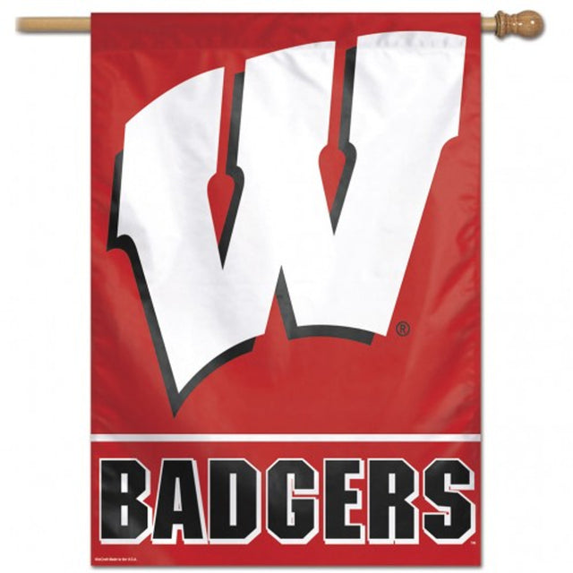 Banner de Wisconsin Badgers de 28 x 40 vertical, segundo diseño alternativo