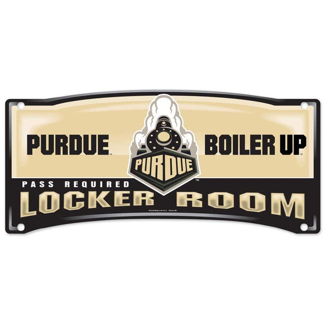 Letrero de plástico de los Purdue Boilermakers de 8 x 19 pulgadas, estilo vestuario