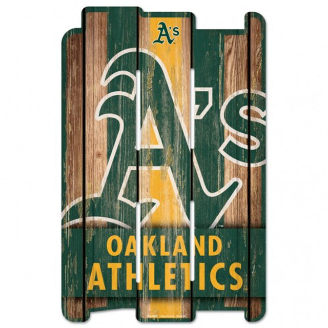 Letrero de madera de 11 x 17 de Oakland Athletics