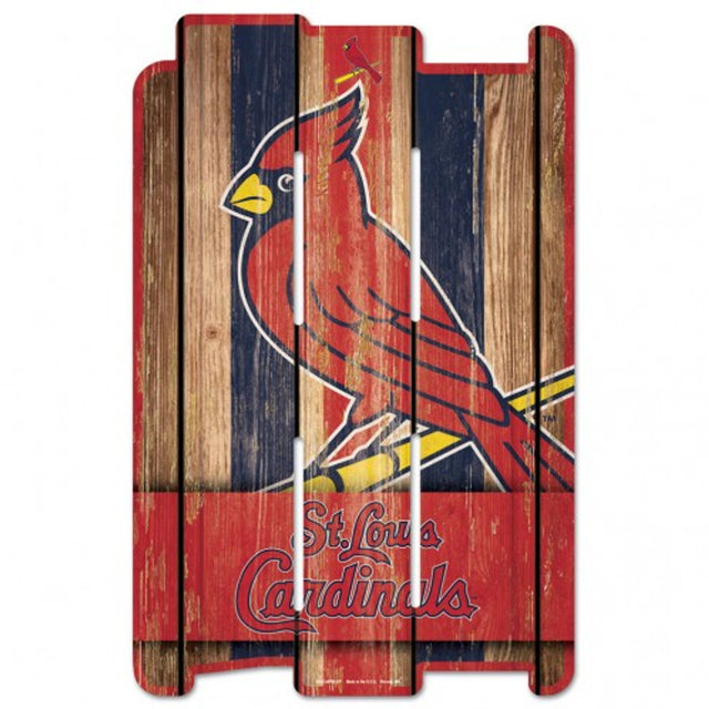 Letrero de madera estilo valla de los St. Louis Cardinals de 11 x 17 pulgadas