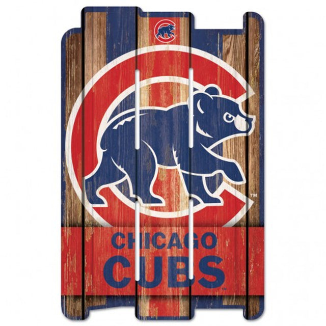 Letrero de los Chicago Cubs de 11 x 17 cm estilo valla de madera