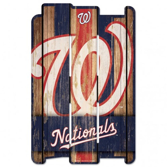 Letrero de madera estilo valla de Washington Nationals de 11 x 17 pulgadas