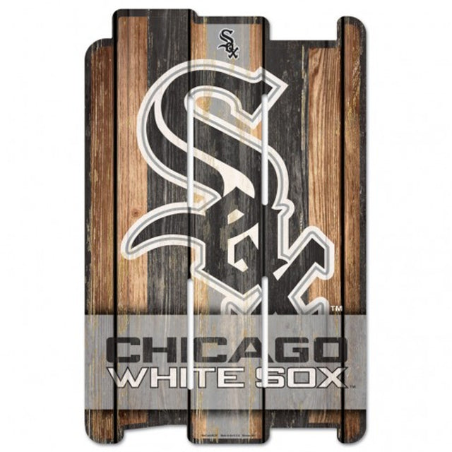 Letrero de madera estilo valla de los Chicago White Sox de 11 x 17 pulgadas