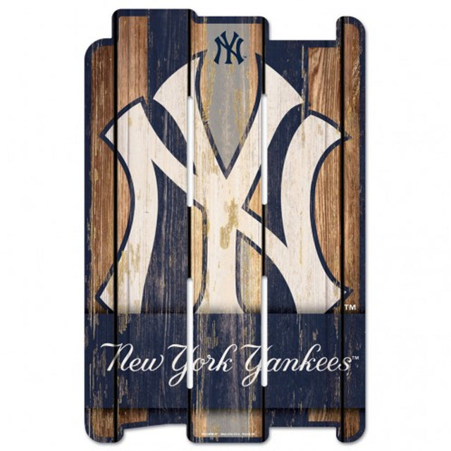 Letrero de los Yankees de Nueva York de 11 x 17 cm estilo valla de madera