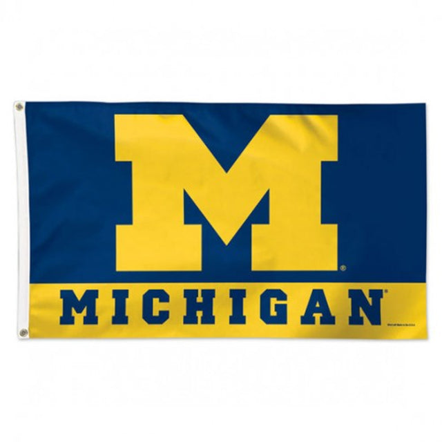 Bandera de lujo de los Wolverines de Michigan, 3 x 5 pulgadas