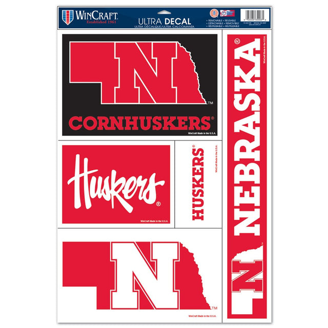 Calcomanía de los Nebraska Cornhuskers, 11 x 17 pulgadas, Ultra