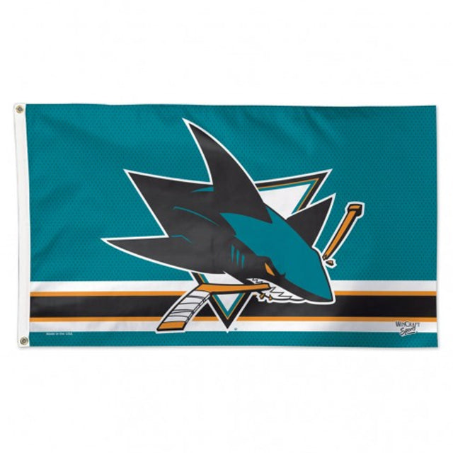 Bandera de los San Jose Sharks, estilo de lujo, 3 x 5 pulgadas