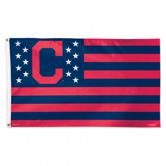 Bandera de los Cleveland Indians de 3 x 5 pulgadas, estilo de lujo, diseño de estrellas y rayas