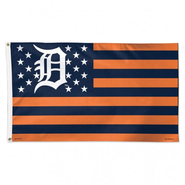 Bandera de los Tigres de Detroit de 3 x 5 pulgadas, estilo de lujo, diseño de estrellas y rayas