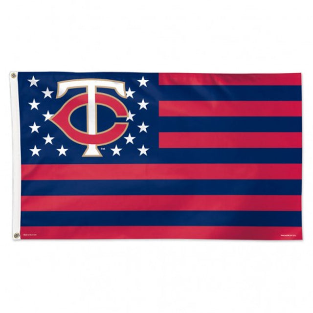 Bandera de los Minnesota Twins de 3 x 5 pulgadas, estilo de lujo, diseño de estrellas y rayas