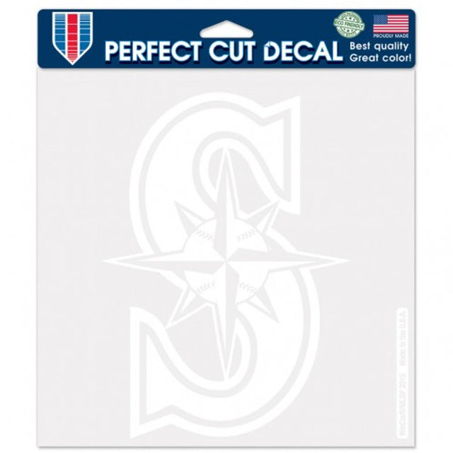 Seattle Mariners Decal 8x8 Die Cut White