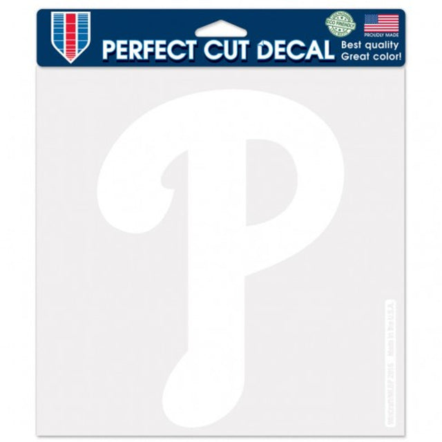 Philadelphia Phillies Decal 8x8 Perfect Cut White