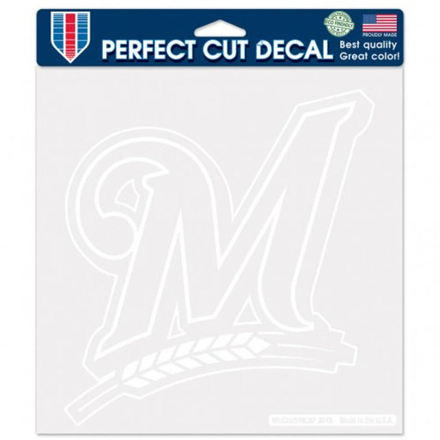 Milwaukee Brewers Decal 8x8 Die Cut White