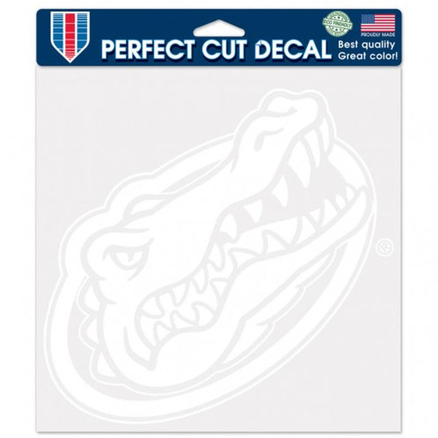 Calcomanía de Florida Gators troquelada de 8 x 8 pulgadas, color blanco, nueva