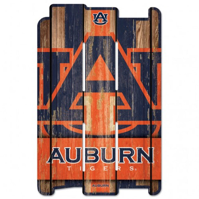 Letrero de madera de Auburn Tigers de 11 x 17 pulgadas estilo valla