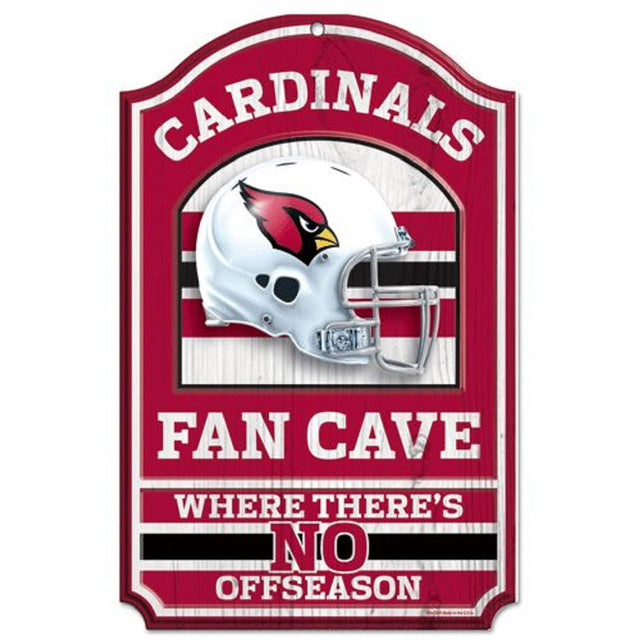 Arizona Cardinals Wood Sign - 11"x17" Fan Cave Design