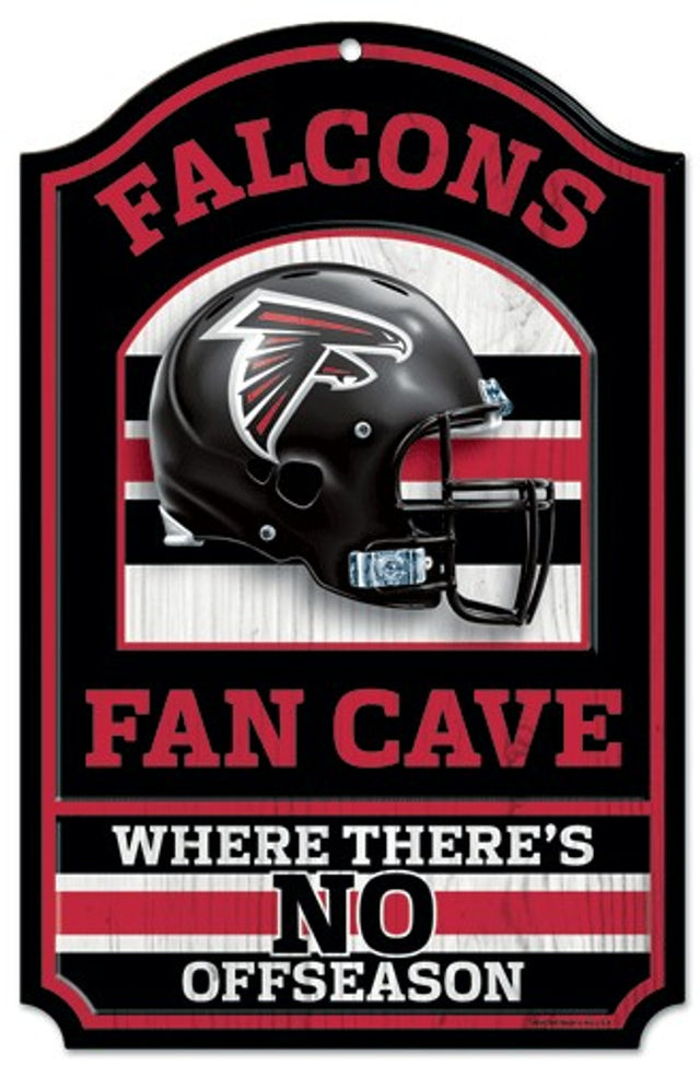 Letrero de madera de los Atlanta Falcons: diseño de cueva para fanáticos de 11" x 17"