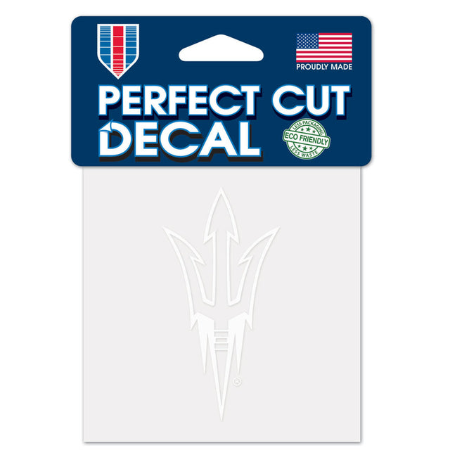 Calcomanía Arizona State Sun Devils 4x4 Perfect Cut White