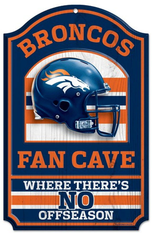 Denver Broncos Wood Sign - 11"x17" Fan Cave Design