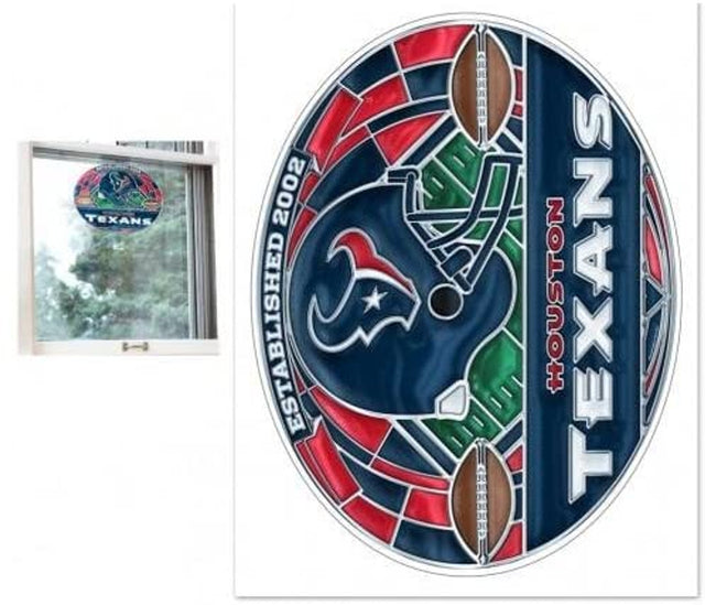 Calcomanía de los Houston Texans de 11 x 17 pulgadas, multiusos, estilo vitral