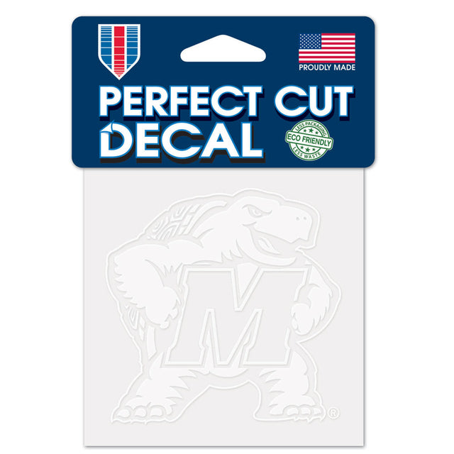 Maryland Terrapins Decal 4x4 Perfect Cut White